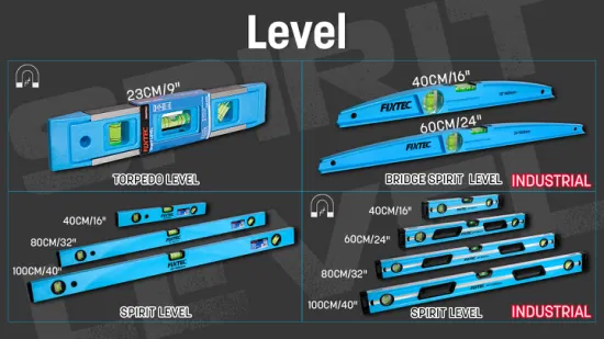 Fixtec robuster Aluminiumrahmen, 1,8 mm dick, 16''/24''/32''/40'' digitale Wasserwaage mit 3 Blasen